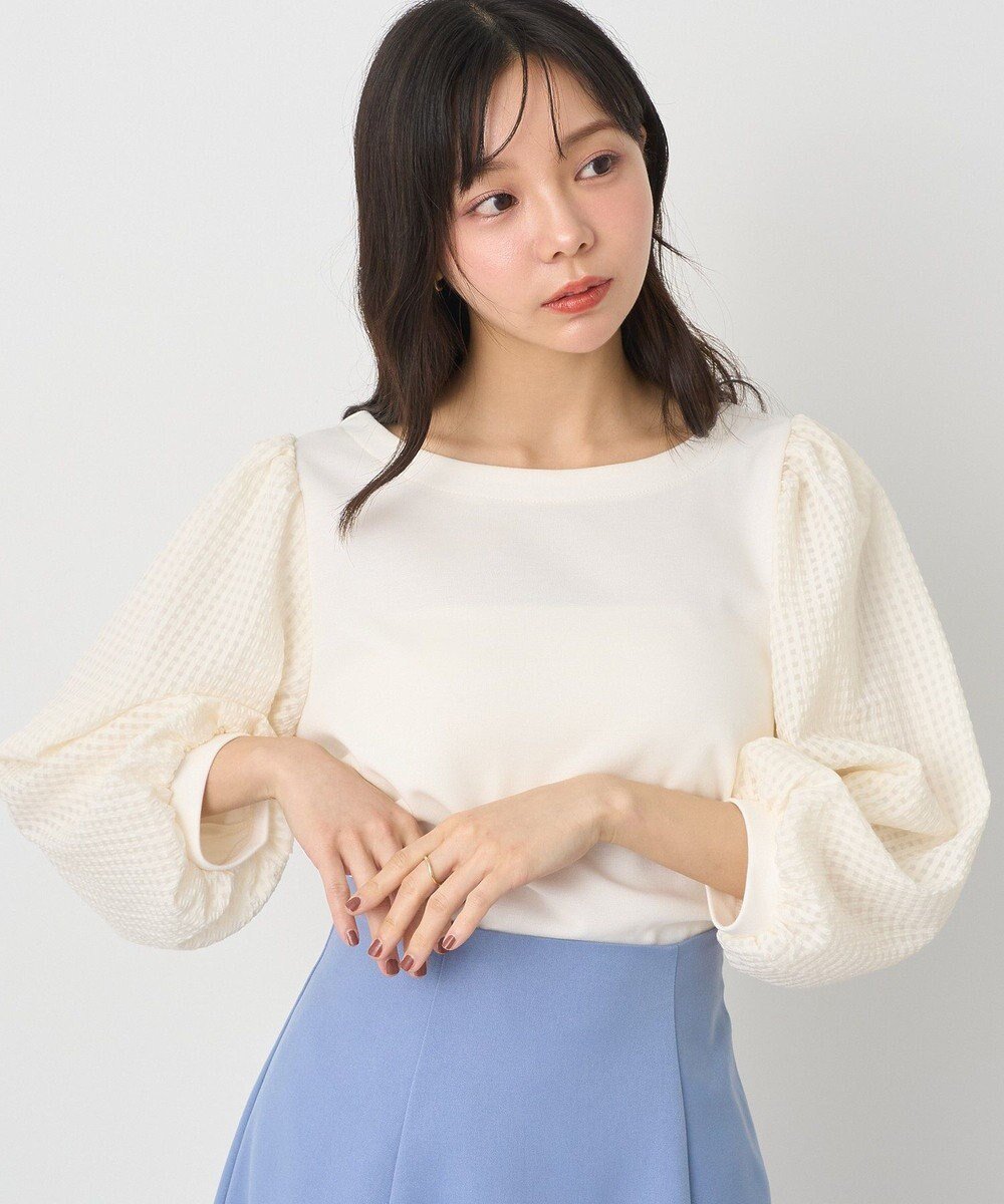 【アースミュージックアンドエコロジー/earth music&ecology】のシアーチェックスリーブプルオーバー 人気、トレンドファッション・服の通販 founy(ファニー) 　ファッション　Fashion　レディースファッション　WOMEN　トップス・カットソー　Tops/Tshirt　シャツ/ブラウス　Shirts/Blouses　ロング / Tシャツ　T-Shirts　プルオーバー　Pullover　カットソー　Cut and Sewn　おすすめ　Recommend　カットソー　Cut And Sew　シアー　Sheer　ストレート　Straight　チェック　Check　チュニック　Tunic　バランス　Balance　ボトム　Bottom　ポケット　Pocket　夏　Summer　春　Spring　S/S・春夏　Ss・Spring/Summer　 other-1|ID: prp329100004453455 ipo3291000000031160451