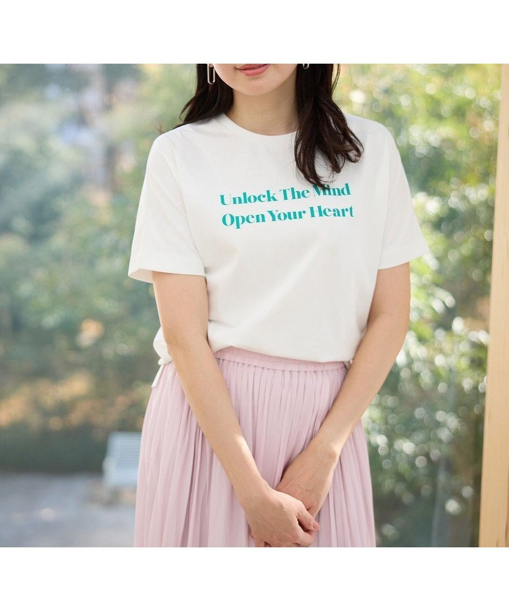 【エニー/ANY】の【洗濯機可/接触冷感/UVケア】オーガビッツロゴ・フォトTシャツ インテリア・キッズ・メンズ・レディースファッション・服の通販 founy(ファニー) 　ファッション　Fashion　レディースファッション　Fashion for Women　トップス・カットソー　Cut & Sew Tops　シャツ・ブラウス・オフィスカジュアル　Elegant Blouses & Button-Ups　ロングTシャツ・Tシャツ　Longline T-Shirts & Tees　カットソー・ベーシックTシャツ　Cut-and-Sewn Tops / Stretch Tees & Basics　インナー　Innerwear　春　Spring　洗える　Machine Washable　カットソー　Cut and Sewn Top　シンプル　Simple, Minimal　プリント　Print, Printed Pattern　S/S・春夏　SS, Spring/Summer, Warm Season　夏　Summer　エレガント 上品　Elegant　オフ×グリーンロゴ|ID: prp329100004453475 ipo3291000000034177539