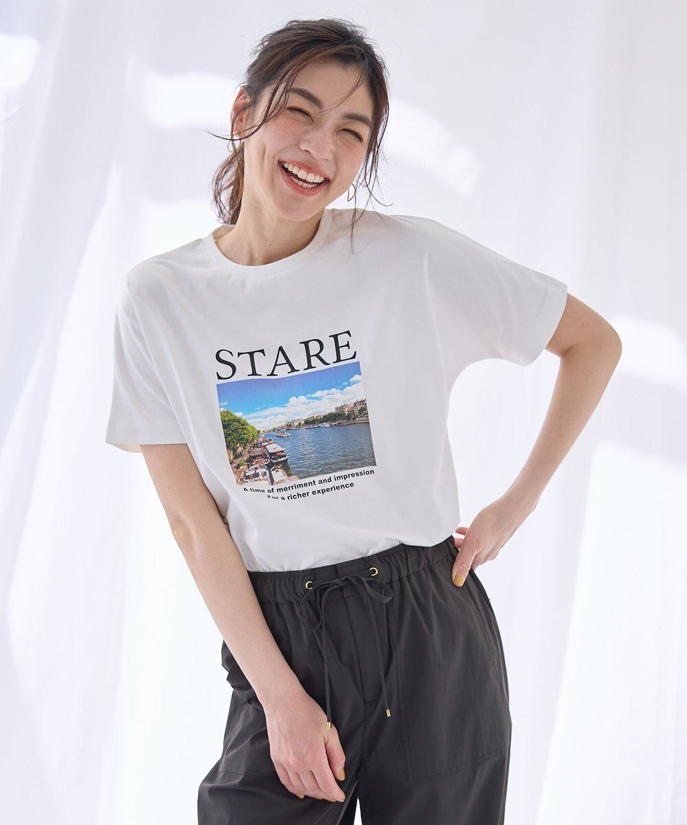 【エニー/ANY】の【洗濯機可/接触冷感/UVケア】オーガビッツロゴ・フォトTシャツ インテリア・キッズ・メンズ・レディースファッション・服の通販 founy(ファニー) 　ファッション　Fashion　レディースファッション　Fashion for Women　トップス・カットソー　Cut & Sew Tops　シャツ・ブラウス・オフィスカジュアル　Elegant Blouses & Button-Ups　ロングTシャツ・Tシャツ　Longline T-Shirts & Tees　カットソー・ベーシックTシャツ　Cut-and-Sewn Tops / Stretch Tees & Basics　インナー　Innerwear　春　Spring　洗える　Machine Washable　カットソー　Cut and Sewn Top　シンプル　Simple, Minimal　プリント　Print, Printed Pattern　S/S・春夏　SS, Spring/Summer, Warm Season　夏　Summer　エレガント 上品　Elegant　オフ×フォト|ID: prp329100004453475 ipo3291000000034177540