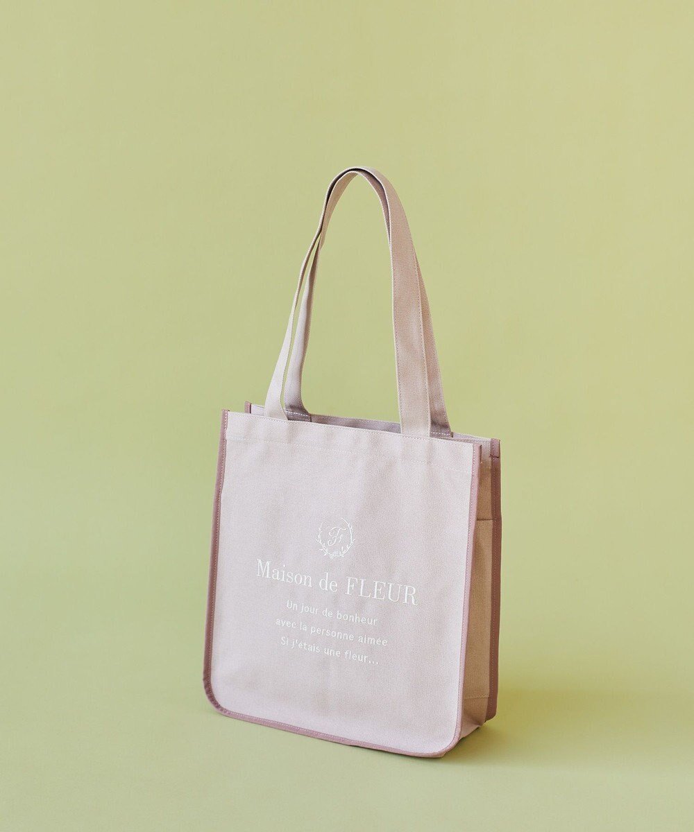 【メゾンドフルール/Maison de FLEUR】のパイピングスクエアトートバッグ インテリア・キッズ・メンズ・レディースファッション・服の通販 founy(ファニー) 　ファッション　Fashion　レディースファッション　Ladies' Fashion Online　バッグ　Bag　キャンバス　Canvas　シンプル　Simple　スクエア　Square　パイピング　Piping　フォルム　Form　ポケット　Pocket　ビジネス 仕事 通勤　Business　Light Pink|ID: prp329100004454116 ipo3291000000032270717