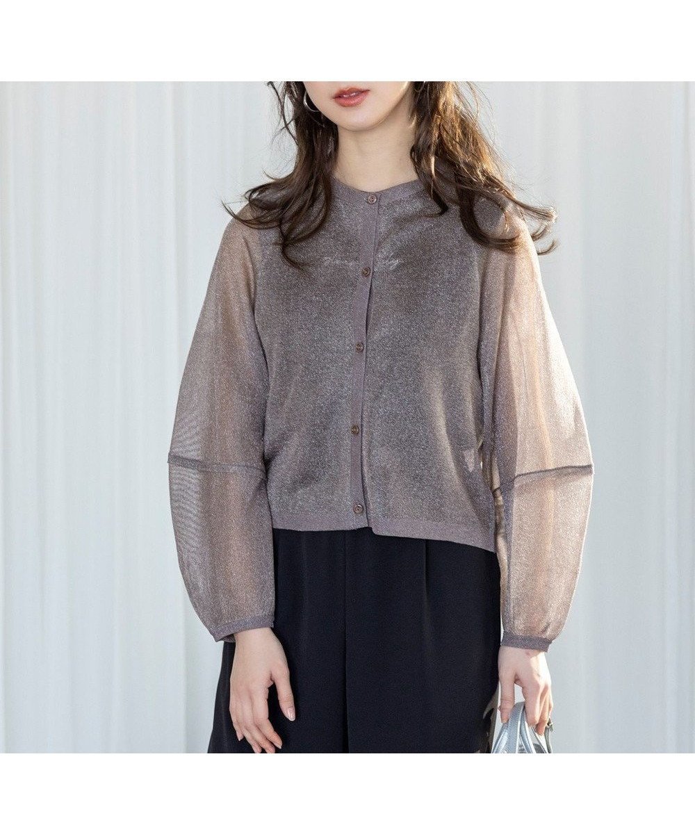【エニィ スィス/any SiS】の【洗える】シアーランタンスリーブ カーディガン 人気、トレンドファッション・服の通販 founy(ファニー) 　ファッション　Fashion　レディースファッション　Ladies' Fashion Online　トップス・カットソー　Tops/Tshirt　カーディガン　Cardigans　おすすめ　Recommend　ウォッシャブル　Washable　カットソー　Cut And Sew　カーディガン　Cardigan　コクーン　Cocoon　シアー　Sheer　スリーブ　Sleeve　トレンド　Trend　ノースリーブ　No Sleeve　バランス　Balance　エレガント 上品　Elegant　夏　Summer　NEW・新作・新着・新入荷　New Arrivals　春　Spring　S/S・春夏　Ss・Spring/Summer　洗える　Washable　羽織　Haori　 other-1|ID: prp329100004454181 ipo3291000000032673830