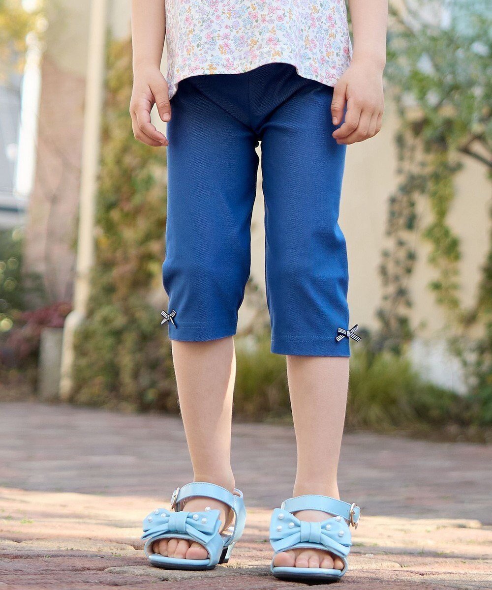 【エニファム/any FAM / KIDS】の5分丈レギンス インテリア・キッズ・メンズ・レディースファッション・服の通販 founy(ファニー) 　ファッション　Fashion　キッズファッション　Fashion for Kids　ボトムス　Bottoms　春　Spring　洗える　Machine Washable　ストレッチ　Stretch, Stretchy Fabric　スマホ　Smartphone, Mobile Device　チェック　Check, Plaid, Tartan　トレンド　Trend, Trending Now　人気　Popular, Best Seller　ポケット　Pocket, Pocket Detail　無地　Plain, Solid Color　リボン　Ribbon, Bow　レギンス　Leggings, Stretch Pants　ワンポイント　One Point, Statement Accent　S/S・春夏　SS, Spring/Summer, Warm Season　おすすめ　Recommended / Our Picks　夏　Summer　ネイビー|ID: prp329100004454797 ipo3291000000031169087