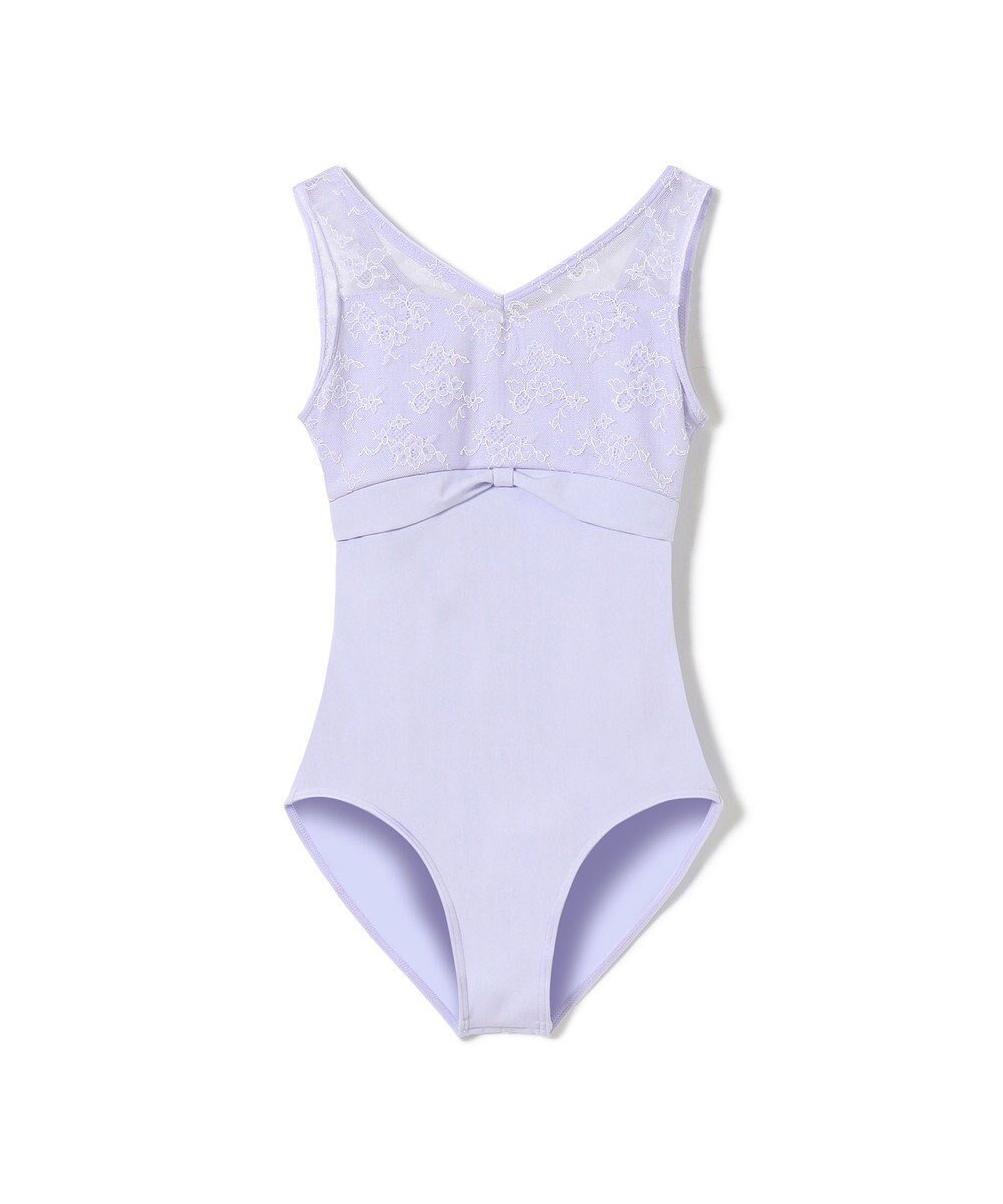 【チャコット/Chacott / KIDS】のノースリーブレオタード インテリア・キッズ・メンズ・レディースファッション・服の通販 founy(ファニー) 　ファッション　Fashion　キッズファッション　KIDS Children’s Clothing　ストレッチ　Stretch　デコルテ　Decolletage　トレンド　Trend　ノースリーブ　No Sleeve　ラベンダー　Lavender　リボン　Ribbon　レース　Race　切替　Switching　ラベンダー|ID: prp329100004454824 ipo3291000000032587182