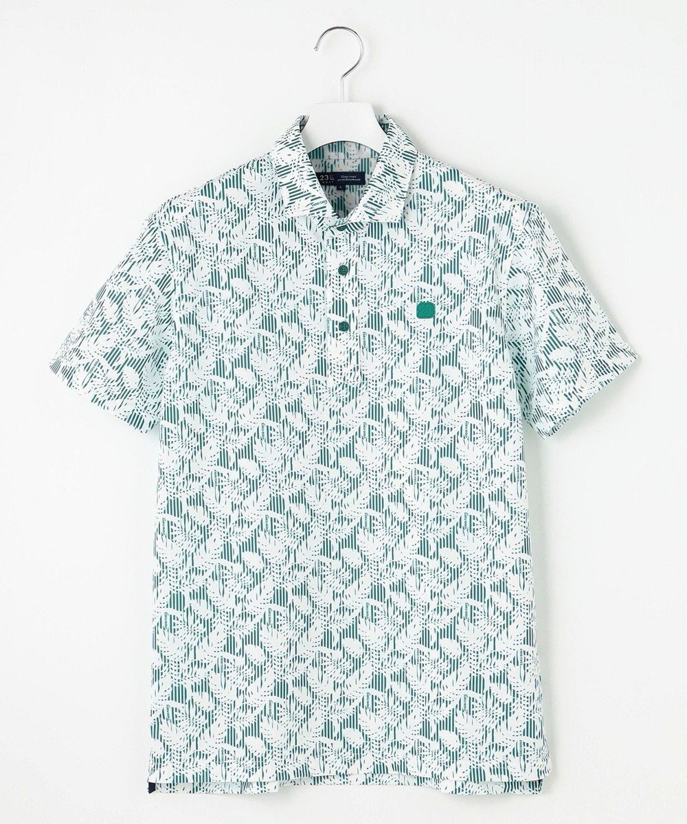 【23区 ゴルフ/23区GOLF / MEN】の《大人気につき追加生産決定!予約受付中》【MEN】【吸水速乾/UVカット】リーフ柄 ポロシャツ インテリア・キッズ・メンズ・レディースファッション・服の通販 founy(ファニー) 　ファッション　Fashion　メンズファッション　Fashion for Men　トップス・カットソー　Cut & Sew Tops　メンズシャツ　Shirts　ポロシャツ / きれいめカジュアルスタイル　Polo Shirts　春　Spring　吸水　Absorbent, Quick-Dry　ストライプ　Stripe, Striped Pattern　ストレッチ　Stretch, Stretchy Fabric　プリント　Print, Printed Pattern　ポロシャツ　Polo Shirt, Collared Tee　リゾート　Resort, Vacation Style　リーフ　Leaf, Botanical Leaf　S/S・春夏　SS, Spring/Summer, Warm Season　おすすめ　Recommended / Our Picks　夏　Summer　エレガント 上品　Elegant　ゴルフ　Golf　パイングリーン系5|ID: prp329100004454919 ipo3291000000032372882