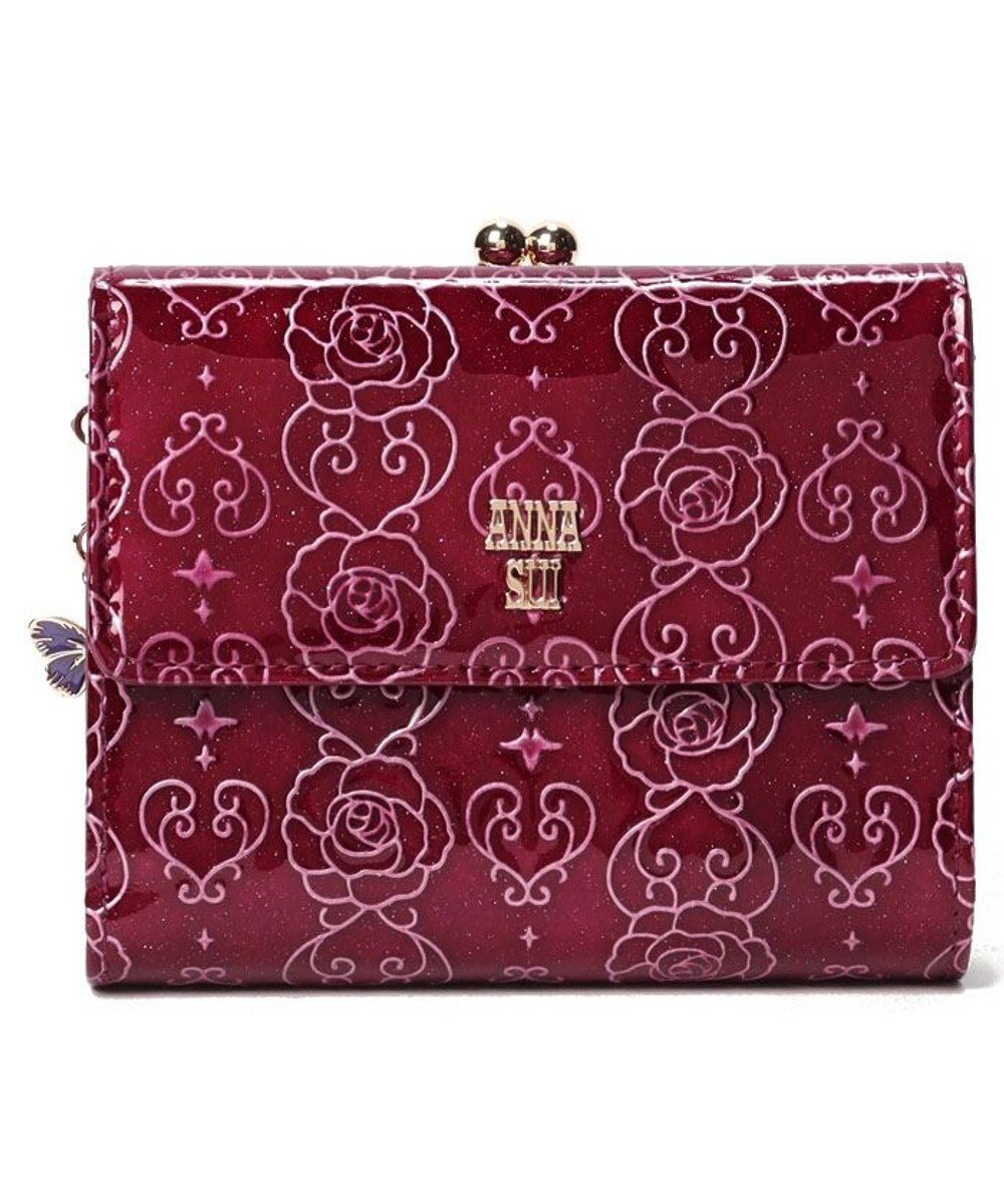 【アナスイ/ANNA SUI】のローズハート 口金二つ折り財布 インテリア・キッズ・メンズ・レディースファッション・服の通販 founy(ファニー) 　ファッション　Fashion　レディースファッション　WOMEN　財布　Wallets　エナメル　Enamel　チャーム　Charm　バタフライ　Butterfly　プリント　Print　ローズ　Rose　定番　Standard　財布　Wallet　ワイン|ID: prp329100004455013 ipo3291000000032135658