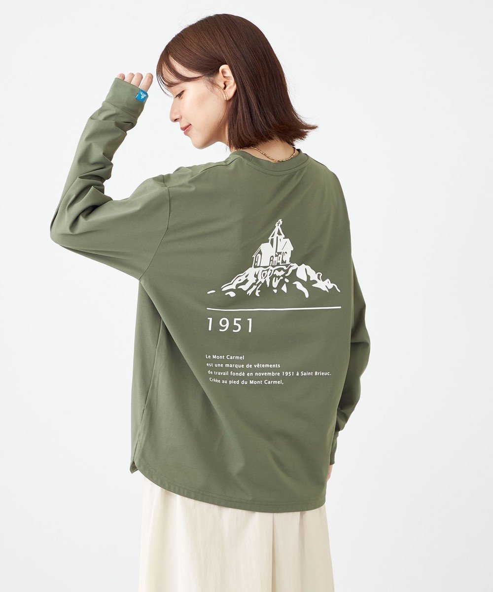 【シェアパーク/SHARE PARK】の【UNISEX】吸水速乾 LMCバックプリントロングスリーブTシャツ(S・Mサイズ) インテリア・キッズ・メンズ・レディースファッション・服の通販 founy(ファニー) 　ファッション　Fashion　レディースファッション　WOMEN　トップス・カットソー　Tops/Tshirt　シャツ/ブラウス　Shirts/Blouses　ロング / Tシャツ　T-Shirts　カットソー　Cut and Sewn　ユニセックス　Unisex　カットソー　Cut And Sew　吸水　Water Absorption　A/W・秋冬　Aw・Autumn/Winter・Fw・Fall-Winter　オリーブ|ID: prp329100004455028 ipo3291000000031903520