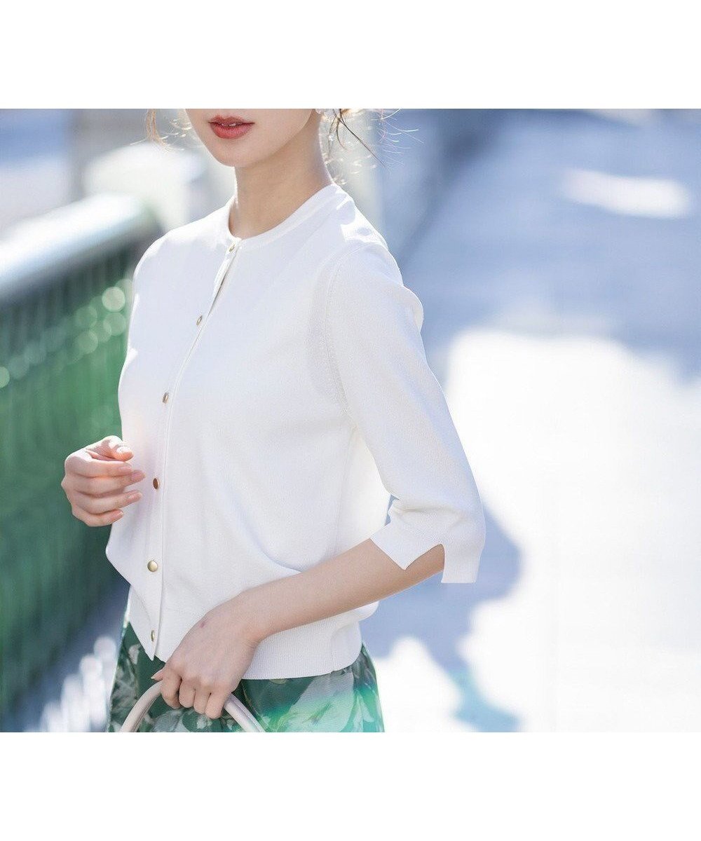 【エニィ スィス/any SiS】の【接触冷感・UVカット・洗える】ハーフスリーブ カーディガン インテリア・キッズ・メンズ・レディースファッション・服の通販 founy(ファニー) 　ファッション　Fashion　レディースファッション　Fashion for Women　トップス・カットソー　Cut & Sew Tops　カーディガン・羽織り　Layered Style Cardigans　おすすめ　Recommended / Our Picks　インナー　Innerwear　カーディガン　Cardigan, Knitwear　ストレッチ　Stretch, Stretchy Fabric　スリット　Slit, Slit Detail　スリーブ　Sleeve, Long Sleeve / Short Sleeve　ハーフ　Half, Half-Length　メタル　Metal, Metal Parts　半袖　Short Sleeve, Half Sleeve　夏　Summer　新作・新入荷　New Arrivals / New In　春　Spring　S/S・春夏　SS, Spring/Summer, Warm Season　洗える　Machine Washable　羽織　Haori, Light Jacket　オフ|ID: prp329100004455265 ipo3291000000036272527