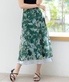【エニィ スィス/any SiS】の【WEB・一部店舗限定】ハッチングフラワープリント スカート グリーン系|ID: prp329100004455288 ipo3291000000032768474