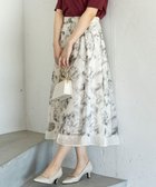 【エニィ スィス/any SiS】の【WEB・一部店舗限定】ハッチングフラワープリント スカート アイボリー系|ID: prp329100004455288 ipo3291000000034295678