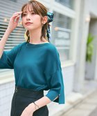 【エニィ スィス/any SiS】の【接触冷感・UVカット・洗える】ビューティクールボートネック プルオーバー グリーン|ID: prp329100004455367 ipo3291000000033564235