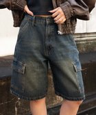 【ウィゴー/WEGO】のヴィンテージウォッシュカーゴハーフパンツ デニム中濃加工色|ID: prp329100004455403 ipo3291000000032618664