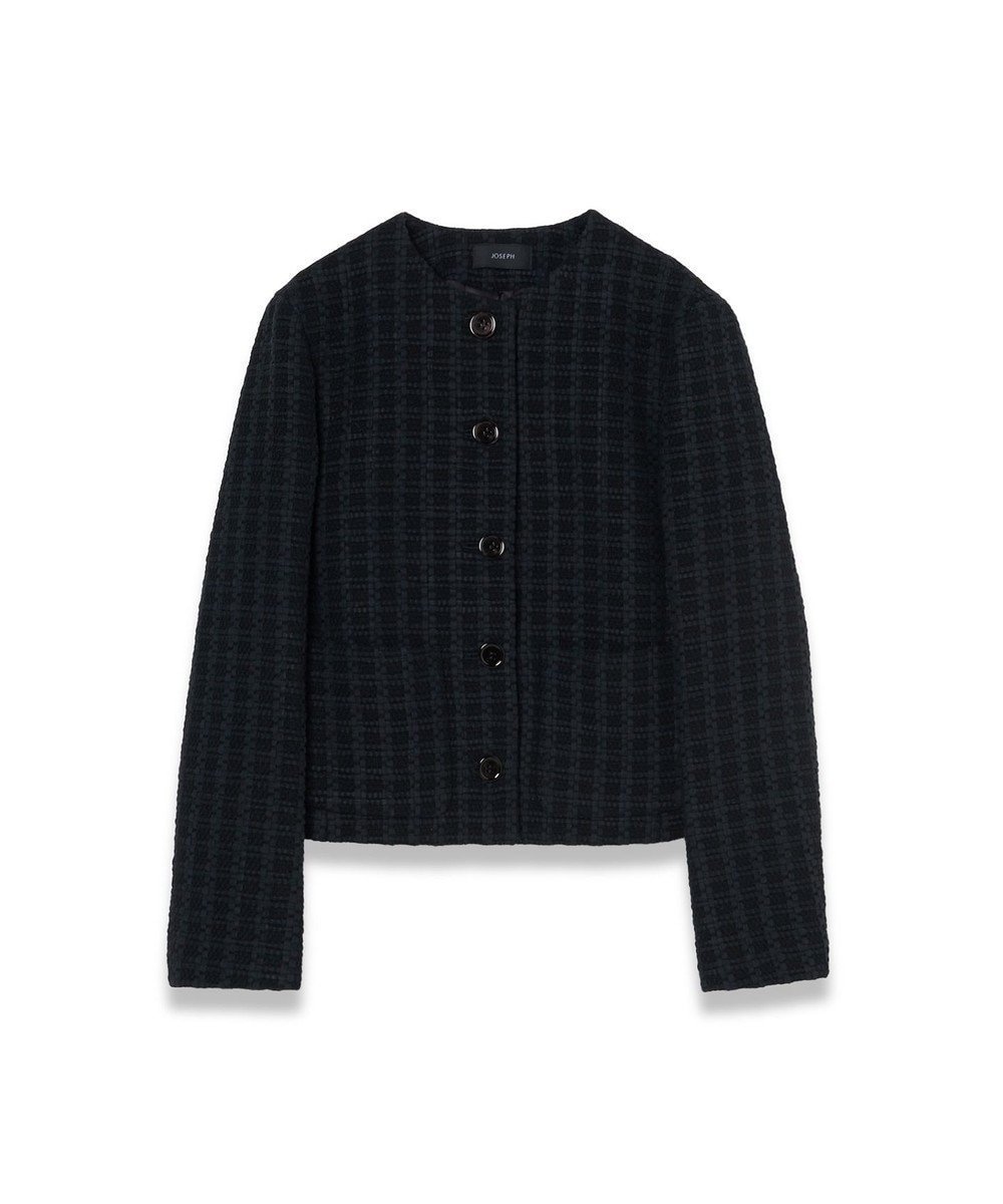 【ジョゼフ/JOSEPH】の【WEB OUTLET限定】ツイスティングツウィード ノーカラージャケット 人気、トレンドファッション・服の通販 founy(ファニー) 　ファッション　Fashion　レディースファッション　WOMEN　アウター　Coat Outerwear　ジャケット　Jackets　ノーカラージャケット　No Collar Leather Jackets　アウトレット　Outlet　コンパクト　Compact　ショート　Short　ジャケット　Jacket　ツィード　Tweed　パッチ　Patch　フェミニン　Feminine　フロント　Front　ポケット　Pocket　リラックス　Relax　夏　Summer　春　Spring　S/S・春夏　Ss・Spring/Summer　 other-1|ID: prp329100004455440 ipo3291000000031835477