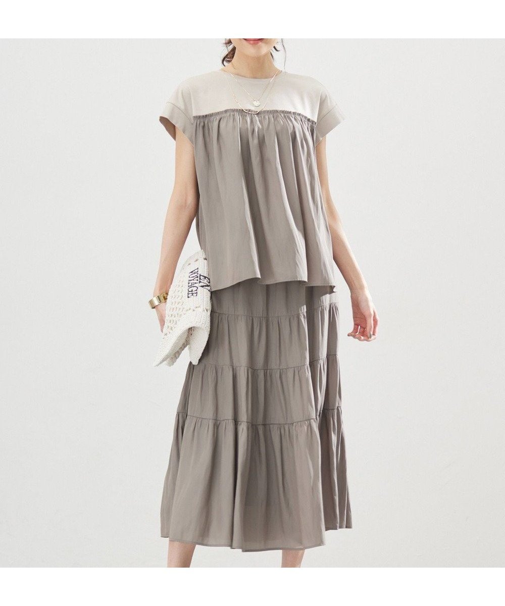 【組曲/KUMIKYOKU】の【WEB限定】カッセンセット ワンピース 人気、トレンドファッション・服の通販 founy(ファニー) 　ファッション　Fashion　レディースファッション　WOMEN　ワンピース　Dress　春　Spring　シルケット　Mercerization　ジャージー　Jersey　セットアップ　Set Up　ドッキング　Docking　フェミニン　Feminine　ワッシャー　Washer　S/S・春夏　Ss・Spring/Summer　おすすめ　Recommend　夏　Summer　旅行　Travel　エレガント 上品　Elegant　 other-1|ID: prp329100004455470 ipo3291000000031835504