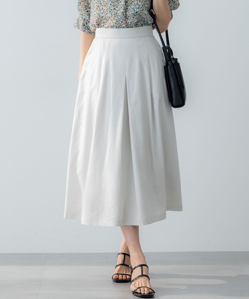 【組曲/KUMIKYOKU】のリネンレーヨン スカート 人気、トレンドファッション・服の通販 founy(ファニー) 　ファッション　Fashion　レディースファッション　Fashion for Women　スカート　Skirts　春　Spring　クラシカル　Classical, Vintage-Inspired　今季　This Season, Current Season　サマー　Summer, Summer Style　ジャケット　Jacket, Outerwear　セットアップ　Set-Up, Coordinated Outfit　ドレープ　Drape, Draping Fabric　フレア　Flare, Flared　リネン　Linen, Linen Fabric　S/S・春夏　SS, Spring/Summer, Warm Season　おすすめ　Recommended / Our Picks　夏　Summer　エレガント 上品　Elegant　 other-1|ID: prp329100004455476 ipo3291000000036114644