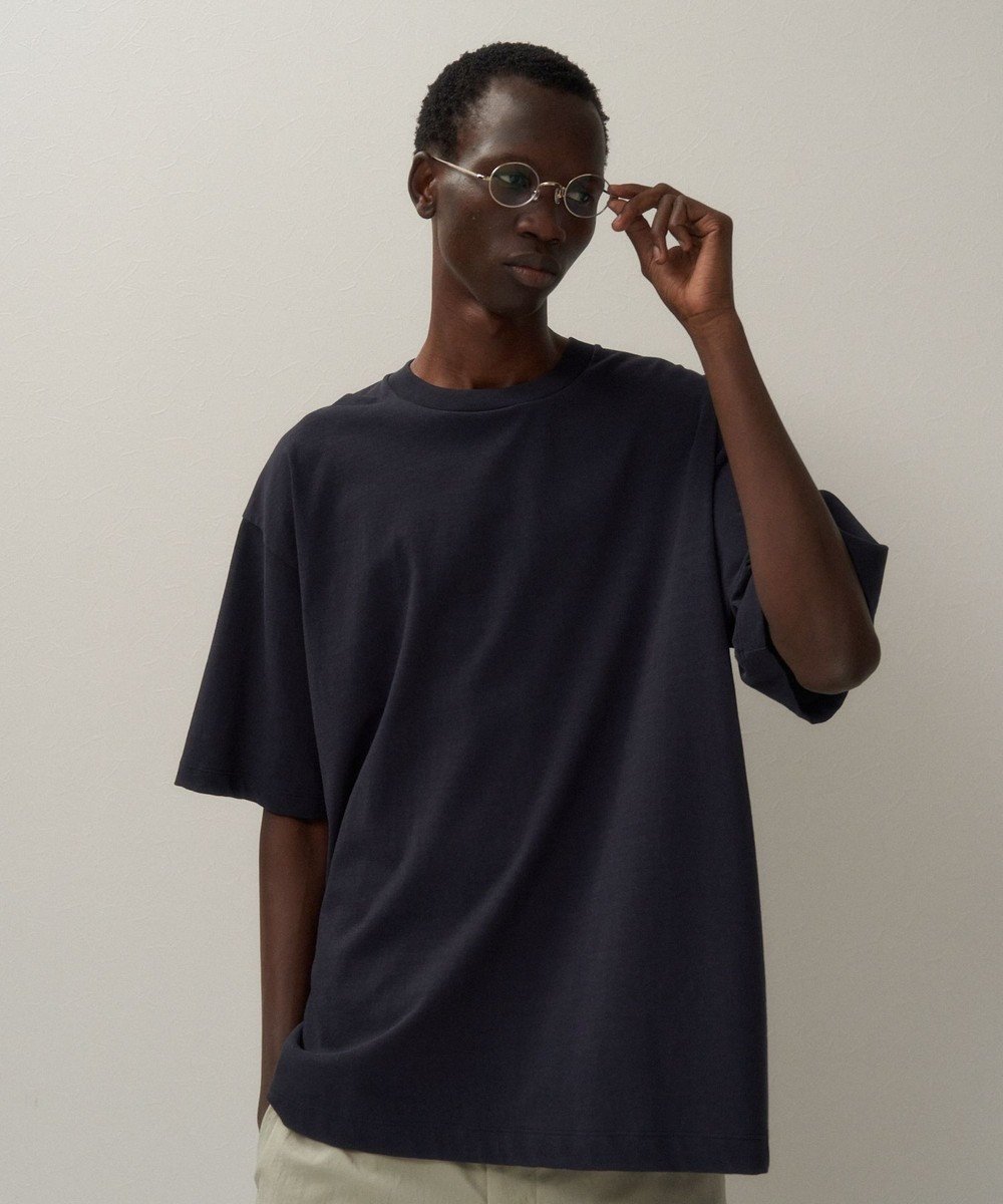 【エイトン/ATON】のFRESCA PLATE ルーズフィットTシャツ - UNISEX インテリア・キッズ・メンズ・レディースファッション・服の通販 founy(ファニー) 　ファッション　Fashion　レディースファッション　Ladies' Fashion Online　トップス・カットソー　Tops/Tshirt　シャツ/ブラウス　Shirts/Blouses　ロング / Tシャツ　T-Shirts　カットソー　Cut and Sewn　ユニセックス　Unisex　インド　India　カットソー　Cut And Sew　夏　Summer　定番　Standard　春　Spring　S/S・春夏　Ss・Spring/Summer　NAVY|ID: prp329100004456641 ipo3291000000032663230