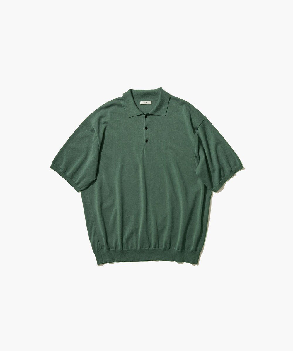 【エイトン/ATON】のCOTTON WASHI KNIT ハーフスリーブポロセーター - UNISEX インテリア・キッズ・メンズ・レディースファッション・服の通販 founy(ファニー) 　ファッション　Fashion　レディースファッション　WOMEN　トップス・カットソー　Tops/Tshirt　ニット　Knit Tops　ユニセックス　Unisex　セーター　Sweater　リネン　Linen　リラックス　Relax　夏　Summer　春　Spring　S/S・春夏　Ss・Spring/Summer　GREEN|ID: prp329100004456643 ipo3291000000031835535