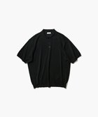 【エイトン/ATON】のCOTTON WASHI KNIT ハーフスリーブポロセーター - UNISEX BLACK|ID: prp329100004456643 ipo3291000000031835537