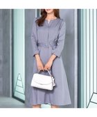 【ティアクラッセ/Tiaclasse】の【洗える】ベルト付キーネックポケットワンピース ブルー|ID: prp329100004457752 ipo3291000000031976228