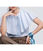 【アンフィーロ 自由区/UNFILO】の【洗える】リネンレーヨン ラッフルカラーブラウス アイスブルー|ID: prp329100004457770 ipo3291000000032075897