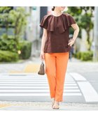 【アンフィーロ 自由区/UNFILO】の【洗える】リネンレーヨン ラッフルカラーブラウス ブラウン|ID: prp329100004457770 ipo3291000000032075900