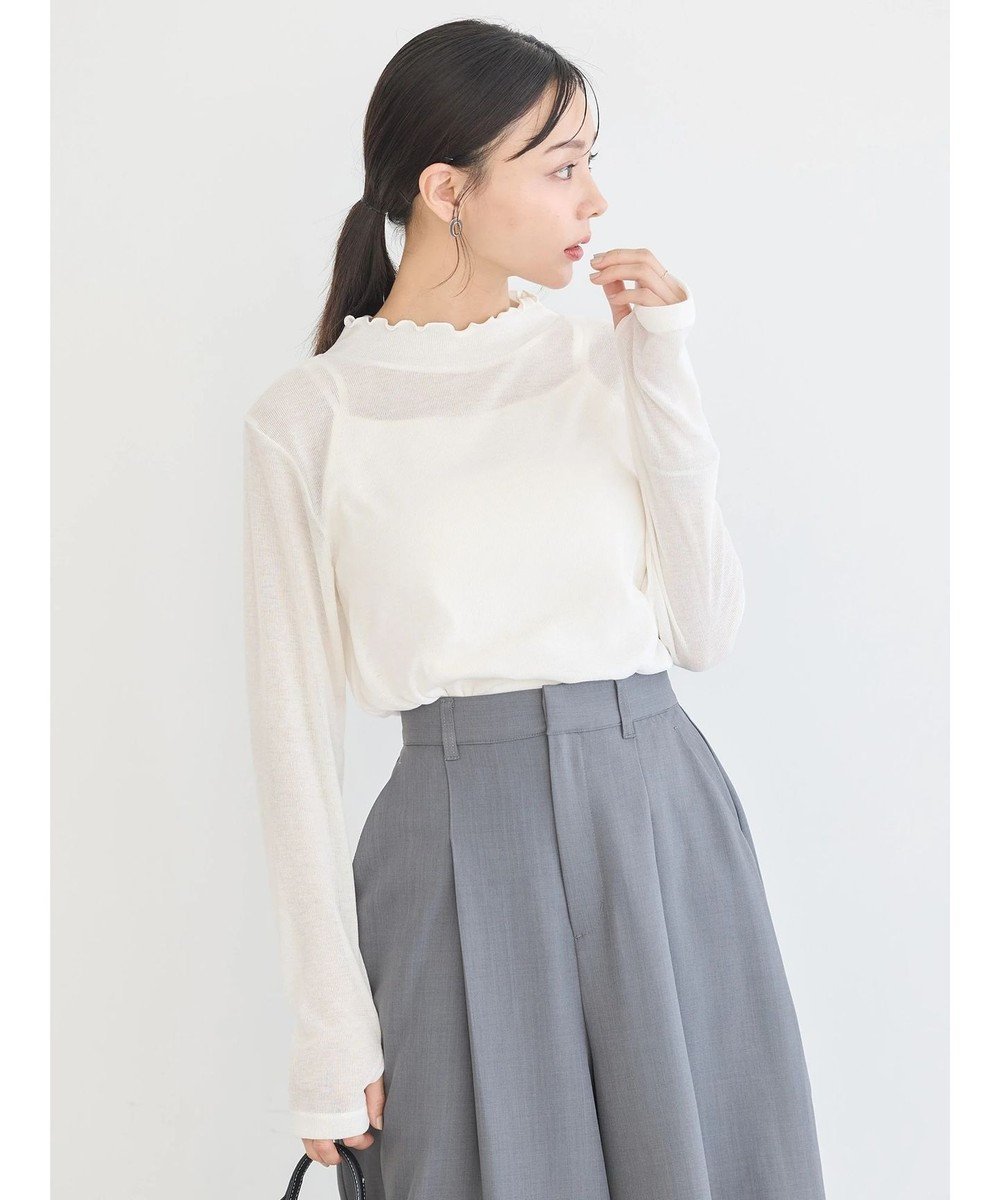 【アースミュージックアンドエコロジー/earth music&ecology】のシアーリブプルオーバー 人気、トレンドファッション・服の通販 founy(ファニー) 　ファッション　Fashion　レディースファッション　Fashion for Women　トップス・カットソー　Cut & Sew Tops　シャツ・ブラウス・オフィスカジュアル　Elegant Blouses & Button-Ups　ロングTシャツ・Tシャツ　Longline T-Shirts & Tees　カジュアルプルオーバー・ニットトップス　Pullovers & Knit Tops / Casual Pullovers　カットソー・ベーシックTシャツ　Cut-and-Sewn Tops / Stretch Tees & Basics　カットソー　Cut and Sewn Top　シアー　Sheer, See-Through　トレンド　Trend, Trending Now　ハイネック　High Neck, Mock Neck　フリル　Frill, Ruffle　ベーシック　Basic, Essential　ボトム　Bottoms, Lower Wear　ポケット　Pocket, Pocket Detail　再入荷　Restock / Back in Stock　A/W・秋冬　Autumn/Winter　 other-1|ID: prp329100004464869 ipo3291000000032468410