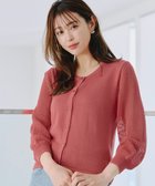 【ティアクラッセ/Tiaclasse】の【洗える】メッシュ編みスリーブカーディガン コーラル|ID: prp329100004464955 ipo3291000000031976923