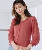 【ティアクラッセ/Tiaclasse】の【洗える】メッシュ編みスリーブカーディガン コーラル|ID: prp329100004464955 ipo3291000000032747134