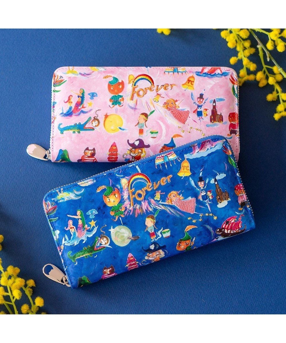 【ツモリチサト キャリー/tsumori chisato CARRY】のピーターパン ラウンドファスナー長財布 インテリア・キッズ・メンズ・レディースファッション・服の通販 founy(ファニー) 　ファッション　Fashion　レディースファッション　Fashion for Women　ミニ財布・二つ折り財布　Wallets & Card Cases　キャラクター　Character, Licensed Characters　ラウンド　Round, Round Neck　再入荷　Restock / Back in Stock　財布　Wallet, Purse　ブルー|ID: prp329100004465143 ipo3291000000033026198