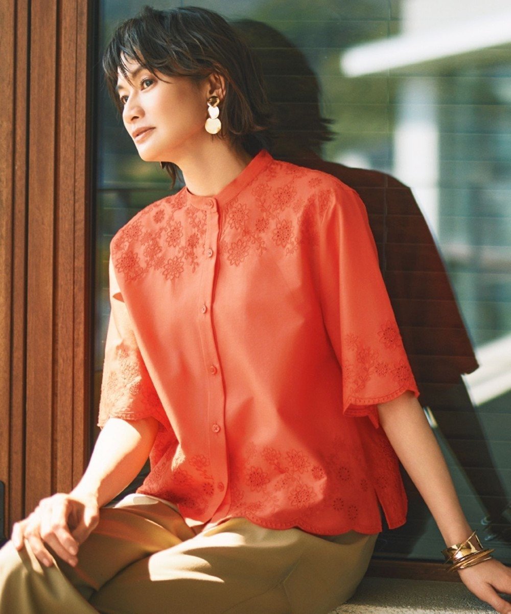 【自由区/JIYU-KU】の【カタログ掲載・接触冷感・洗える】エンブロイダリーローンシャツ ブラウス 人気、トレンドファッション・服の通販 founy(ファニー) 　ファッション　Fashion　レディースファッション　Fashion for Women　トップス・カットソー　Cut & Sew Tops　シャツ・ブラウス・オフィスカジュアル　Elegant Blouses & Button-Ups　アンティーク　Antique-Inspired　春　Spring　洗える　Machine Washable　クロップド　Cropped, Short Length　スカラップ　Scallop, Scalloped Edge　トレンド　Trend, Trending Now　人気　Popular, Best Seller　バランス　Balance, Style Balance　ビンテージ　Vintage, Retro Style　フラワー　Flower, Floral　ボトム　Bottoms, Lower Wear　モチーフ　Motif, Design Theme　ロンドン　London Style, British Inspired　ワイド　Wide, Wide Fit　ワーク　Workwear, Utility Style　S/S・春夏　SS, Spring/Summer, Warm Season　おすすめ　Recommended / Our Picks　夏　Summer　 other-1|ID: prp329100004465226 ipo3291000000032378005