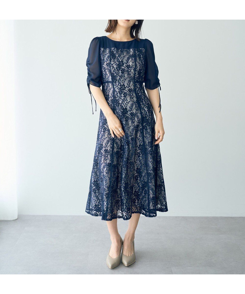 【イェッカ ヴェッカ/YECCA VECCA】のレース切替フレアドレス 人気、トレンドファッション・服の通販 founy(ファニー) 　ファッション　Fashion　レディースファッション　WOMEN　ワンピース　Dress　ドレス　Party Dresses　おすすめ　Recommend　エアリー　Airy　シェイプ　Shape　ジョーゼット　Georgette　ドレス　Dress　フェミニン　Feminine　フレア　Flare　ポケット　Pocket　レース　Race　切替　Switching　夏　Summer　S/S・春夏　Ss・Spring/Summer　A/W・秋冬　Aw・Autumn/Winter・Fw・Fall-Winter　結婚式　Wedding Ceremony　 other-1|ID: prp329100004465245 ipo3291000000031986029
