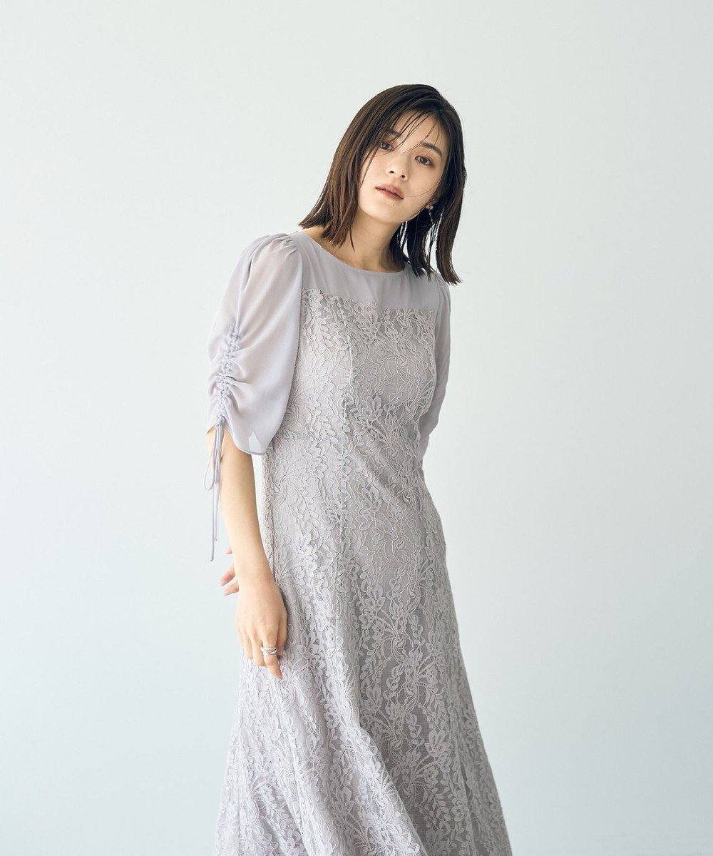 【イェッカ ヴェッカ/YECCA VECCA】のレース切替フレアドレス インテリア・キッズ・メンズ・レディースファッション・服の通販 founy(ファニー) 　ファッション　Fashion　レディースファッション　WOMEN　ワンピース　Dress　ドレス　Party Dresses　おすすめ　Recommend　エアリー　Airy　シェイプ　Shape　ジョーゼット　Georgette　ドレス　Dress　フェミニン　Feminine　フレア　Flare　ポケット　Pocket　レース　Race　切替　Switching　夏　Summer　S/S・春夏　Ss・Spring/Summer　A/W・秋冬　Aw・Autumn/Winter・Fw・Fall-Winter　結婚式　Wedding Ceremony　Gray|ID: prp329100004465245 ipo3291000000031986031