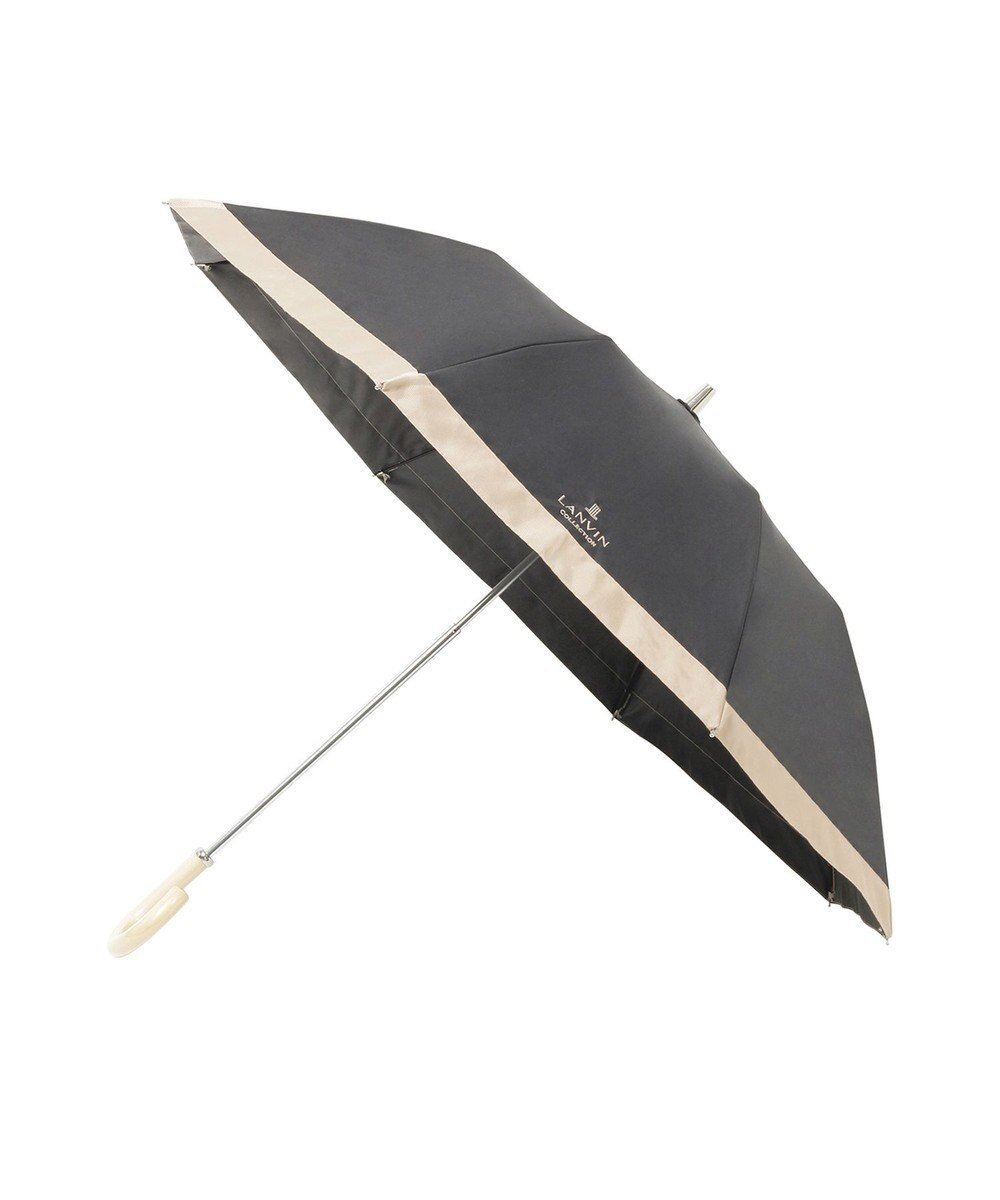 【ムーンバット/MOONBAT】の【晴雨兼用日傘】ランバン コレクション(LANVIN COLLECTION)折りたたみ日傘 グログランリボン インテリア・キッズ・メンズ・レディースファッション・服の通販 founy(ファニー) 　ファッション　Fashion　レディースファッション　Fashion for Women　レイングッズ・傘・晴雨兼用傘　Umbrellas & Rain Gear　ウッド　Wooden Design　カッティング　Cutting Detail　コレクション　Collection, Seasonal Line　シンプル　Simple, Minimal　バランス　Balance, Style Balance　フランス　France, French　モダン　Modern, Contemporary　ラグジュアリー　Luxury, Elegant　エレガント 上品　Elegant　傘　Umbrella, Parasol　日傘　Parasol, UV Umbrella　ブラック|ID: prp329100004465290 ipo3291000000032388943