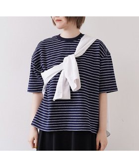 【シトム/SITOM】の梨地ボーダークロップドTシャツ 人気、トレンドファッション・服の通販 founy(ファニー) ファッション Fashion レディースファッション WOMEN トップス・カットソー Tops/Tshirt シャツ/ブラウス Shirts/Blouses ロング / Tシャツ T-Shirts カットソー Cut and Sewn 春 Spring カットソー Cut And Sew ショート Short シンプル Simple トレンド Trend パターン Pattern リラックス Relax S/S・春夏 Ss・Spring/Summer 夏 Summer エレガント 上品 Elegant ビジネス 仕事 通勤 Business |ID:prp329100004465294