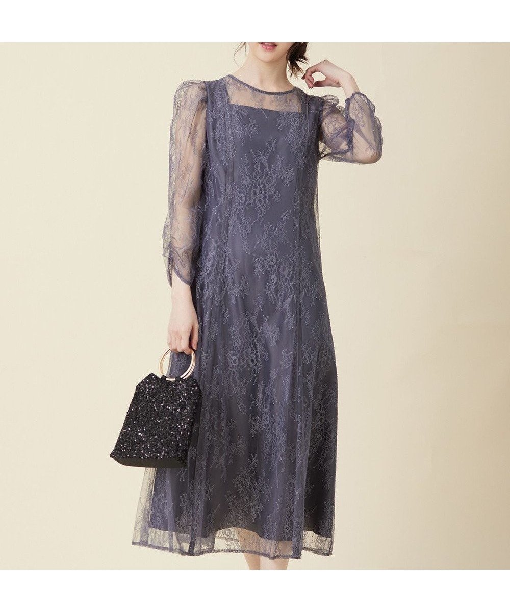 【エニィ スィス/any SiS】の【Lily Calin】クラシックナローレース ドレス インテリア・キッズ・メンズ・レディースファッション・服の通販 founy(ファニー) 　ファッション　Fashion　レディースファッション　WOMEN　ワンピース　Dress　ドレス　Party Dresses　インナー　Inner　春　Spring　サテン　Satin　ドレス　Dress　ノースリーブ　No Sleeve　フレア　Flare　レース　Race　S/S・春夏　Ss・Spring/Summer　夏　Summer　エレガント 上品　Elegant　NEW・新作・新着・新入荷　New Arrivals　スモーキーブルー|ID: prp329100004465701 ipo3291000000031966629