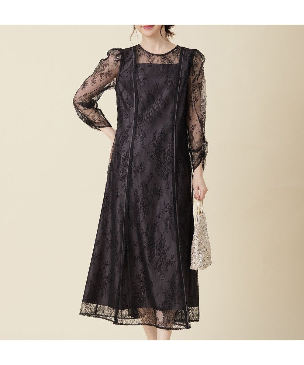【エニィ スィス/any SiS】の【Lily Calin】クラシックナローレース ドレス インテリア・キッズ・メンズ・レディースファッション・服の通販 founy(ファニー) 　ファッション　Fashion　レディースファッション　WOMEN　ワンピース　Dress　ドレス　Party Dresses　インナー　Inner　春　Spring　サテン　Satin　ドレス　Dress　ノースリーブ　No Sleeve　フレア　Flare　レース　Race　S/S・春夏　Ss・Spring/Summer　夏　Summer　エレガント 上品　Elegant　NEW・新作・新着・新入荷　New Arrivals　ブラック|ID: prp329100004465701 ipo3291000000031966631