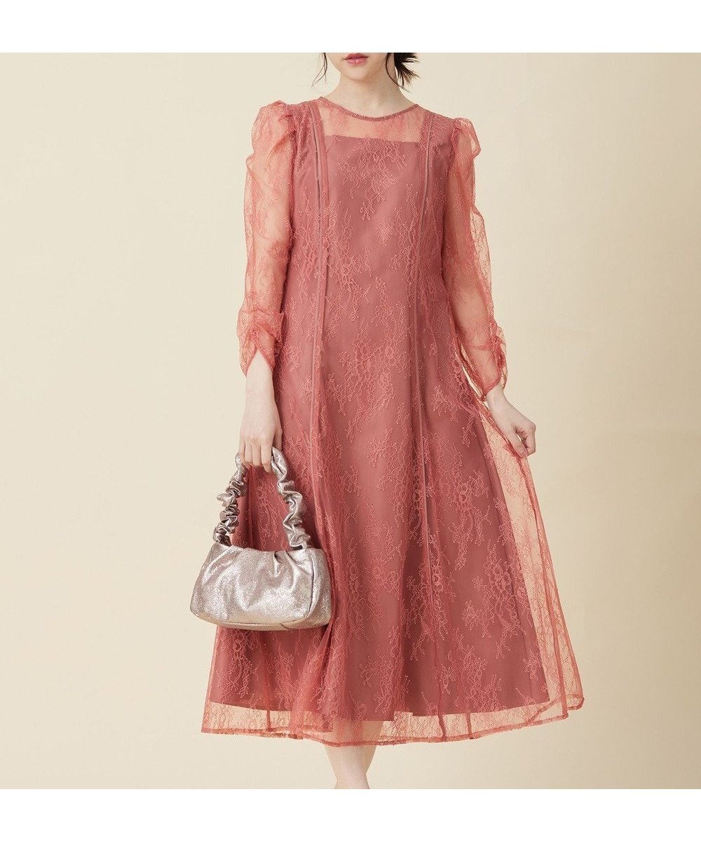 【エニィ スィス/any SiS】の【Lily Calin】クラシックナローレース ドレス インテリア・キッズ・メンズ・レディースファッション・服の通販 founy(ファニー) 　ファッション　Fashion　レディースファッション　WOMEN　ワンピース　Dress　ドレス　Party Dresses　インナー　Inner　春　Spring　サテン　Satin　ドレス　Dress　ノースリーブ　No Sleeve　フレア　Flare　レース　Race　S/S・春夏　Ss・Spring/Summer　夏　Summer　エレガント 上品　Elegant　NEW・新作・新着・新入荷　New Arrivals　オレンジ|ID: prp329100004465701 ipo3291000000031966632