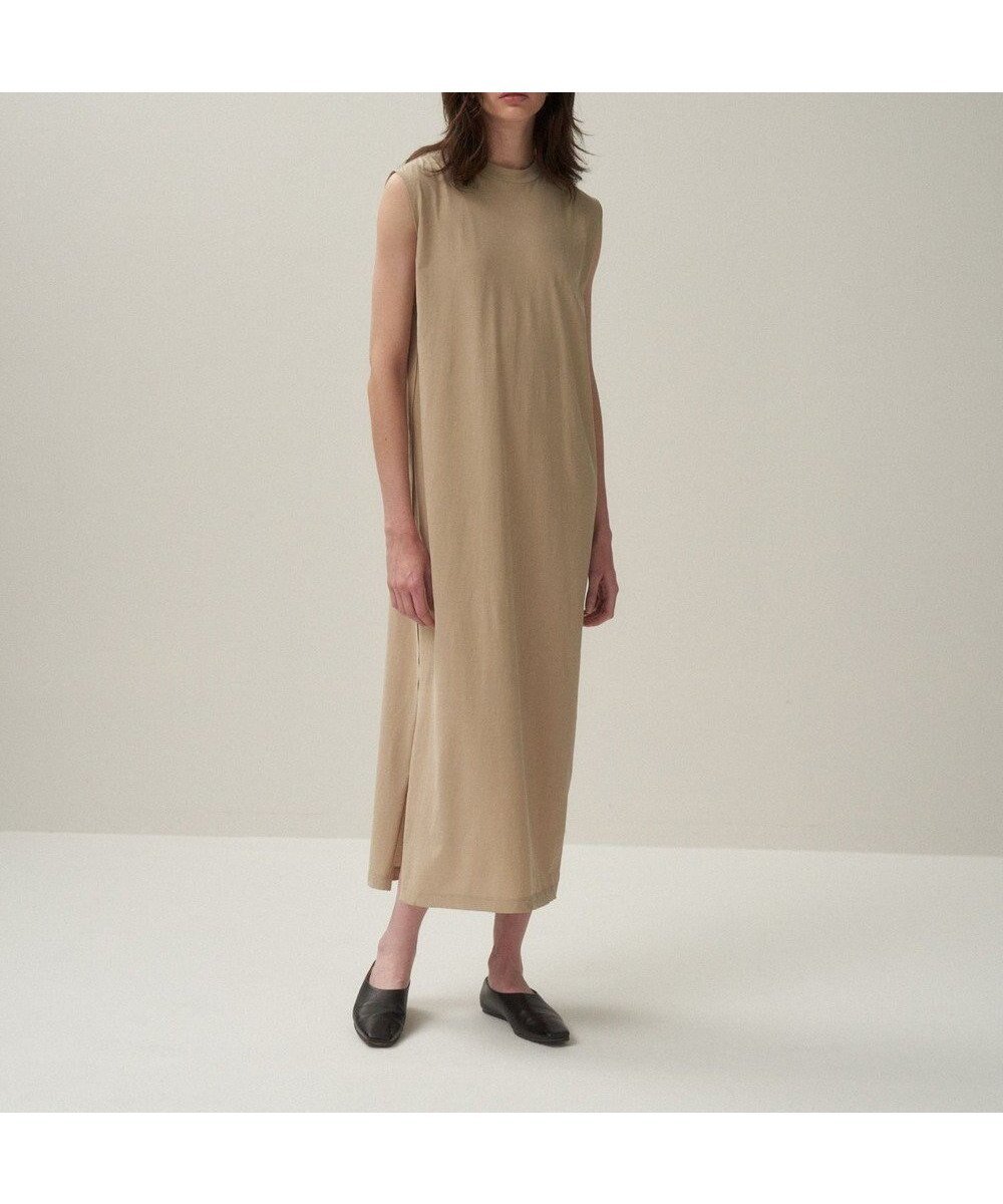 【エイトン/ATON】のFRESCA NUBUCK タンクトップドレス インテリア・キッズ・メンズ・レディースファッション・服の通販 founy(ファニー) 　ファッション　Fashion　レディースファッション　Fashion for Women　ワンピース　Dresses　フォーマル・パーティードレス・結婚式用ドレス　Elegant & Casual Dresses　インド　Indian Textile　春　Spring　ストレート　Straight, Straight Cut　スリット　Slit, Slit Detail　タンク　Tank Top, Sleeveless Top　ドレス　Dress, One-Piece　マキシ　Maxi, Full Length　モックネック　Mock Neck, Short Turtleneck　S/S・春夏　SS, Spring/Summer, Warm Season　夏　Summer　BEIGE|ID: prp329100004465721 ipo3291000000032101737