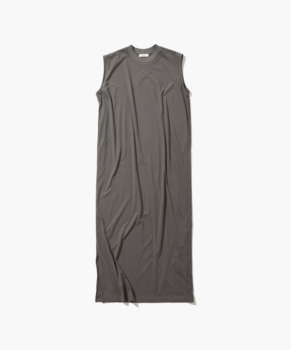 【エイトン/ATON】のFRESCA NUBUCK タンクトップドレス インテリア・キッズ・メンズ・レディースファッション・服の通販 founy(ファニー) 　ファッション　Fashion　レディースファッション　Fashion for Women　ワンピース　Dresses　フォーマル・パーティードレス・結婚式用ドレス　Elegant & Casual Dresses　インド　Indian Textile　ストレート　Straight, Straight Cut　スリット　Slit, Slit Detail　タンク　Tank Top, Sleeveless Top　ドレス　Dress, One-Piece　マキシ　Maxi, Full Length　モックネック　Mock Neck, Short Turtleneck　夏　Summer　春　Spring　S/S・春夏　SS, Spring/Summer, Warm Season　CHARCOAL GRAY|ID: prp329100004465721 ipo3291000000035147545