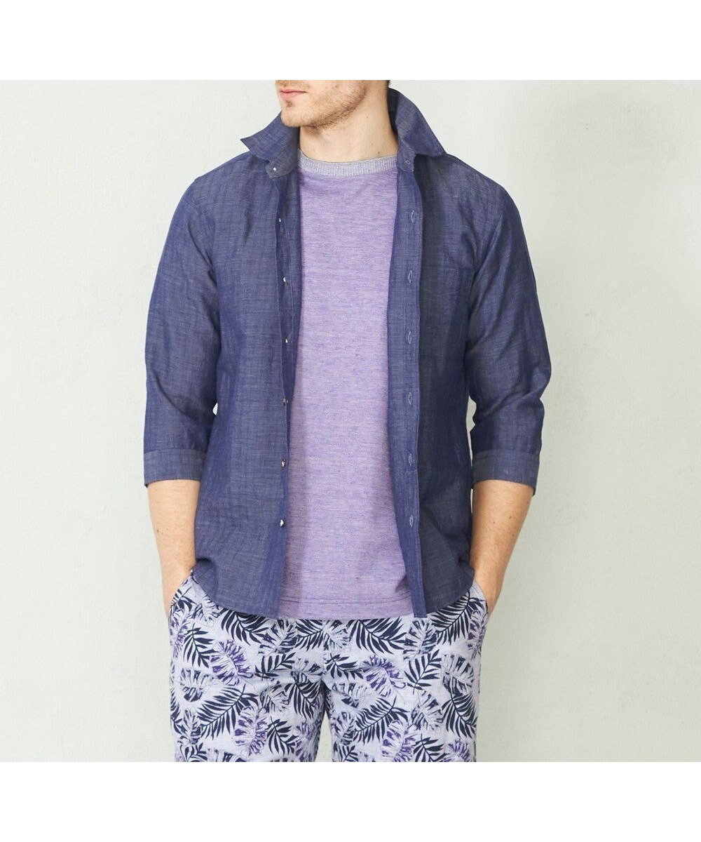 【ジョセフ アブード マウンテン/JOSEPH ABBOUD MOUNTAIN】の【SPACE/UNISEX】カラー豊富! リヨセルリネンサッカー七分袖 シャツ インテリア・キッズ・メンズ・レディースファッション・服の通販 founy(ファニー) 　ファッション　Fashion　レディースファッション　WOMEN　トップス・カットソー　Tops/Tshirt　シャツ/ブラウス　Shirts/Blouses　春　Spring　カットソー　Cut And Sew　サッカー　Soccer　羽織　Haori　ユニセックス　Unisex　ランダム　Random　リネン　Linen　レギュラー　Regular　ワイド　Wide　S/S・春夏　Ss・Spring/Summer　夏　Summer　エレガント 上品　Elegant　ダルブルー系|ID: prp329100004465840 ipo3291000000031863884