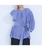 【23区/NIJYUSANKU】の【洗える】LIBECO ベルト付き ブラウス ブルーストライプ|ID: prp329100004465852 ipo3291000000031969925