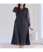 【ティアクラッセ/Tiaclasse】の【洗える】花柄シフォン袖ワンピース チャコールグレー|ID: prp329100004465904 ipo3291000000031971732