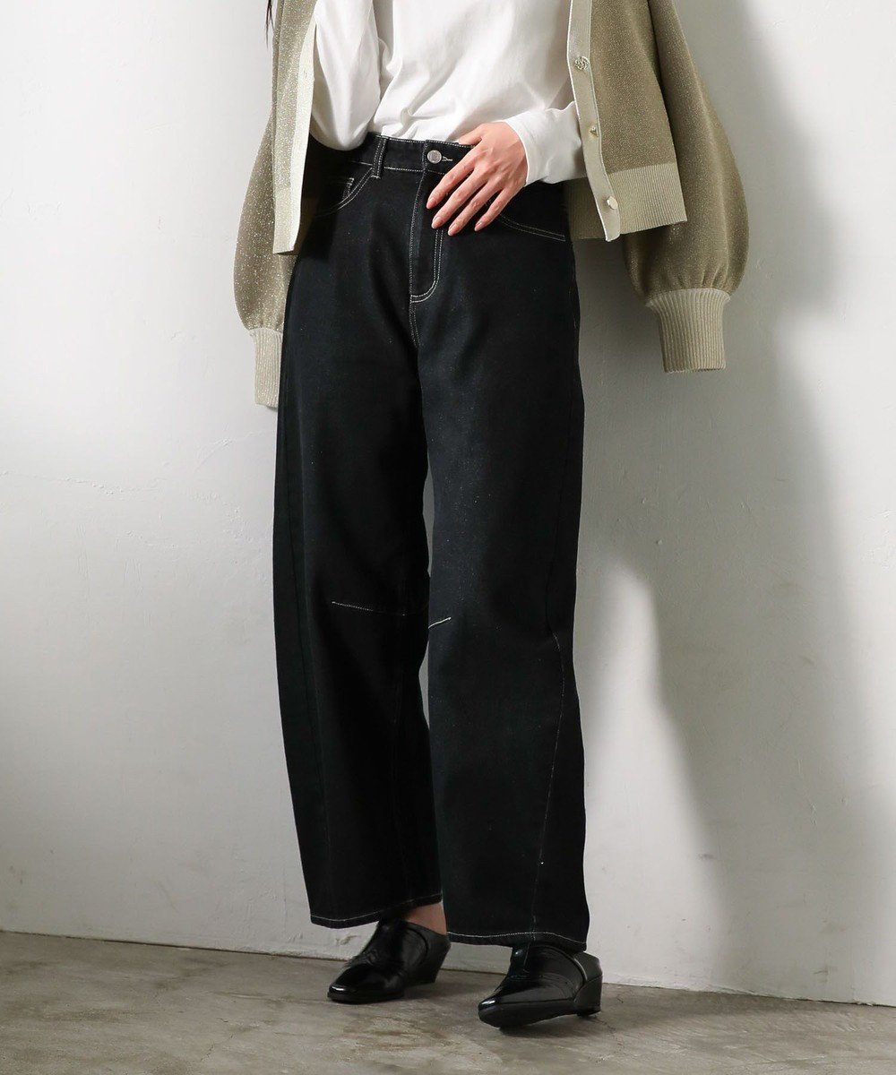 【グリーンパークス/Green Parks】の・ELENCARE DUE デニムバレルレッグパン インテリア・キッズ・メンズ・レディースファッション・服の通販 founy(ファニー) 　ファッション　Fashion　レディースファッション　WOMEN　パンツ　Pants　デニムパンツ　Denim Pants　シューズ　Shoes　テーパード　Tapered　デニム　Denim　フォルム　Form　ポケット　Pocket　夏　Summer　春　Spring　S/S・春夏　Ss・Spring/Summer　Black|ID: prp329100004465967 ipo3291000000031951586
