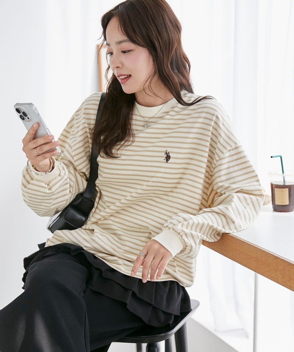 【ウィゴー/WEGO】のUSPOLOだぼそでカラーロンT 人気、トレンドファッション・服の通販 founy(ファニー) 　ファッション　Fashion　レディースファッション　Fashion for Women　トップス・カットソー　Cut & Sew Tops　シャツ・ブラウス・オフィスカジュアル　Elegant Blouses & Button-Ups　ロングTシャツ・Tシャツ　Longline T-Shirts & Tees　カットソー・ベーシックTシャツ　Cut-and-Sewn Tops / Stretch Tees & Basics　インナー　Innerwear　春　Spring　秋　Autumn　カットソー　Cut and Sewn Top　カーディガン　Cardigan, Knitwear　シンプル　Simple, Minimal　スリーブ　Sleeve, Long Sleeve / Short Sleeve　デニム　Denim, Jeans Material　長袖　Long Sleeve, Full Sleeve　ビスチェ　Bustier, Corset Top　ベスト　Vest, Waistcoat　ボトム　Bottoms, Lower Wear　ボーダー　Border, Stripe　別注　Limited Edition, Custom Order　半袖　Short Sleeve, Half Sleeve　モチーフ　Motif, Design Theme　無地　Plain, Solid Color　ワイド　Wide, Wide Fit　ワンポイント　One Point, Statement Accent　冬　Winter / This Winter　S/S・春夏　SS, Spring/Summer, Warm Season　おすすめ　Recommended / Our Picks　夏　Summer　 other-1|ID: prp329100004466005 ipo3291000000032563729
