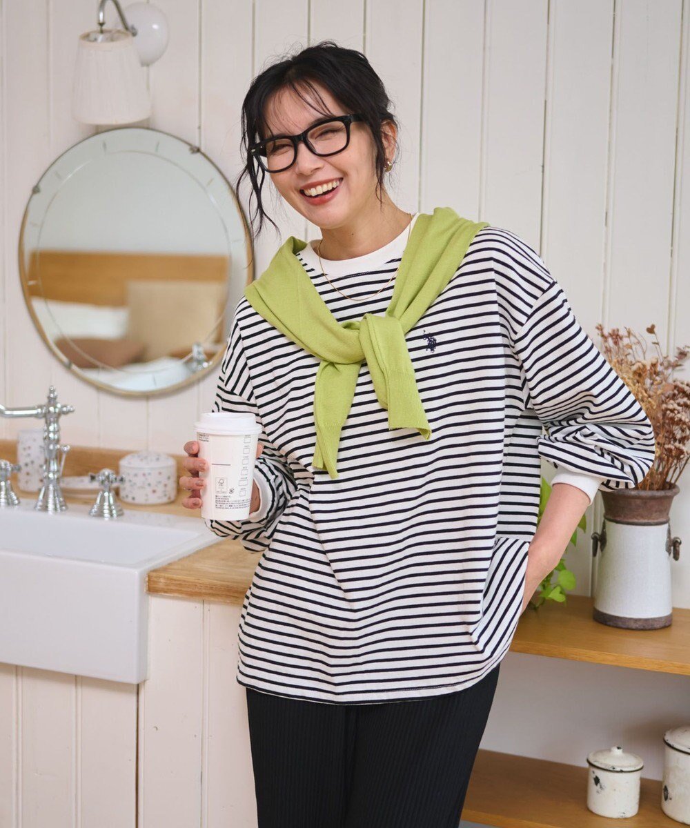 【ウィゴー/WEGO】のUSPOLOだぼそでカラーロンT インテリア・キッズ・メンズ・レディースファッション・服の通販 founy(ファニー) 　ファッション　Fashion　レディースファッション　Fashion for Women　トップス・カットソー　Cut & Sew Tops　シャツ・ブラウス・オフィスカジュアル　Elegant Blouses & Button-Ups　ロングTシャツ・Tシャツ　Longline T-Shirts & Tees　カットソー・ベーシックTシャツ　Cut-and-Sewn Tops / Stretch Tees & Basics　春　Spring　秋　Autumn　カットソー　Cut and Sewn Top　シンプル　Simple, Minimal　ストレート　Straight, Straight Cut　スラックス　Slacks, Dress Pants　スリーブ　Sleeve, Long Sleeve / Short Sleeve　デニム　Denim, Jeans Material　トレンド　Trend, Trending Now　長袖　Long Sleeve, Full Sleeve　ビスチェ　Bustier, Corset Top　ベーシック　Basic, Essential　ボトム　Bottoms, Lower Wear　ボーダー　Border, Stripe　別注　Limited Edition, Custom Order　半袖　Short Sleeve, Half Sleeve　モチーフ　Motif, Design Theme　無地　Plain, Solid Color　ワイド　Wide, Wide Fit　ワンポイント　One Point, Statement Accent　冬　Winter / This Winter　S/S・春夏　SS, Spring/Summer, Warm Season　再入荷　Restock / Back in Stock　おすすめ　Recommended / Our Picks　ホワイトボーダー|ID: prp329100004466005 ipo3291000000033575099