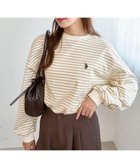 【ウィゴー/WEGO】のUSPOLOだぼそでカラーロンT ベージュボーダー|ID:prp329100004466005