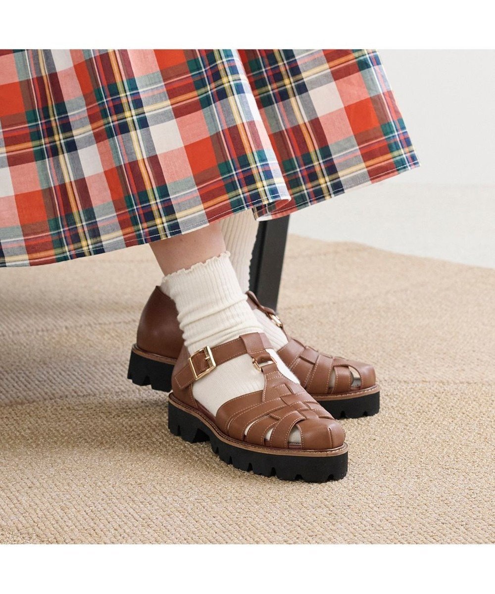 【イング/ing】のing ボリュームソールグルカサンダル インテリア・キッズ・メンズ・レディースファッション・服の通販 founy(ファニー) 　ファッション　Fashion　レディースファッション　Fashion for Women　厚底　Platform Shoes　春　Spring　サンダル　Sandals, Summer Shoes　シアー　Sheer, See-Through　シューズ　Shoes, Footwear　デニム　Denim, Jeans Material　トレンド　Trend, Trending Now　バランス　Balance, Style Balance　ベーシック　Basic, Essential　メタル　Metal, Metal Parts　ワイド　Wide, Wide Fit　S/S・春夏　SS, Spring/Summer, Warm Season　再入荷　Restock / Back in Stock　おすすめ　Recommended / Our Picks　日本製　Made In Japan　夏　Summer　ブラウン|ID: prp329100004466426 ipo3291000000032546149
