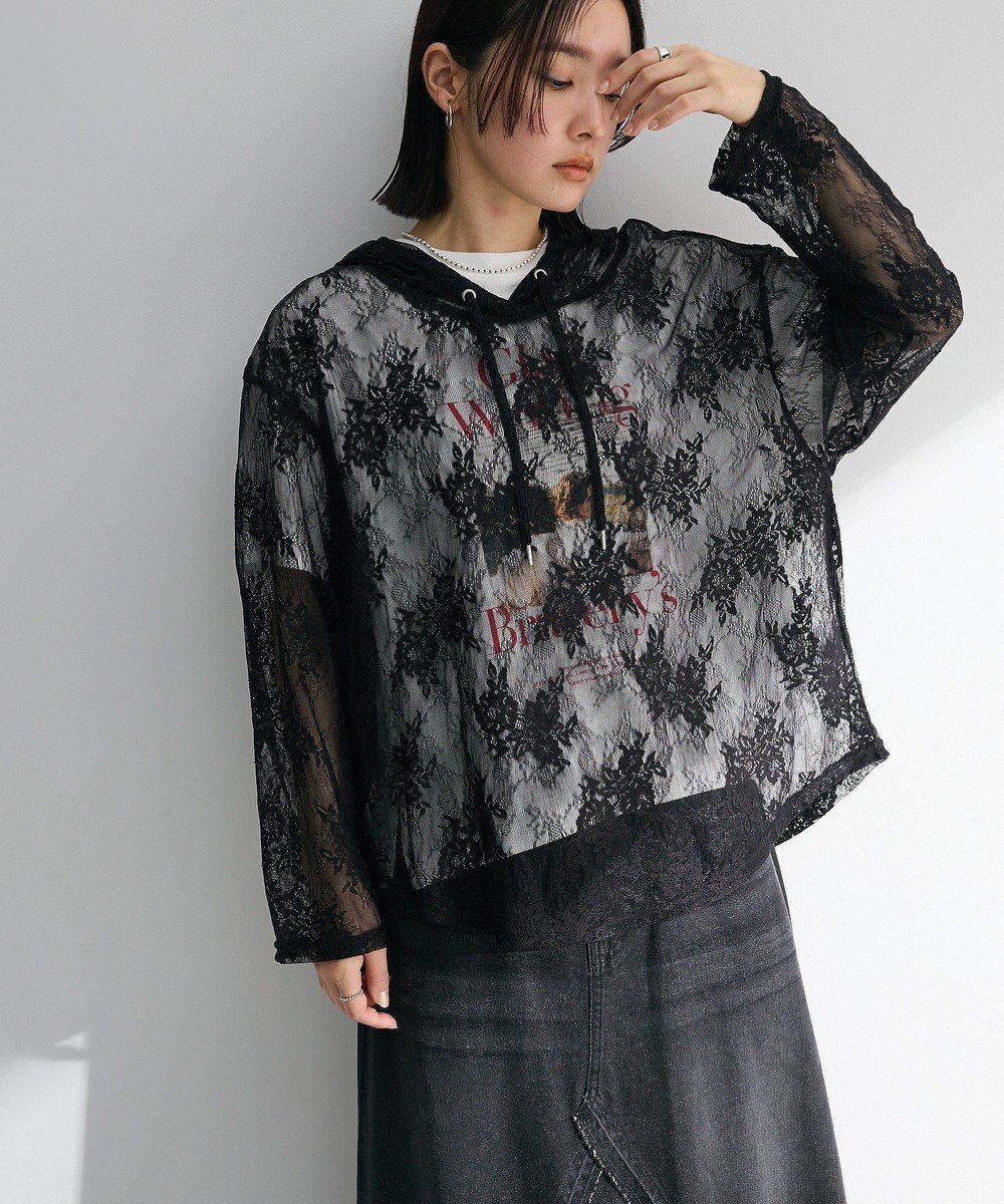 【グリーンパークス/Green Parks】の・SUGAR SPOON シアーレースフーディー インテリア・キッズ・メンズ・レディースファッション・服の通販 founy(ファニー) 　ファッション　Fashion　レディースファッション　WOMEN　トップス・カットソー　Tops/Tshirt　パーカ　Sweats　スウェット　Sweat　おすすめ　Recommend　インナー　Inner　シアー　Sheer　ジャケット　Jacket　スウェット　Sweat　フェミニン　Feminine　ポケット　Pocket　レース　Race　夏　Summer　春　Spring　S/S・春夏　Ss・Spring/Summer　Black|ID: prp329100004466478 ipo3291000000031835036
