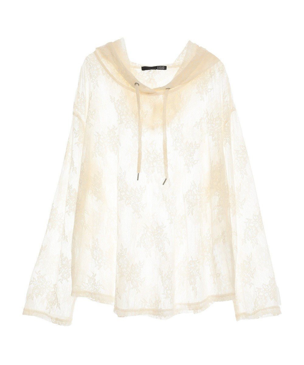 【グリーンパークス/Green Parks】の・SUGAR SPOON シアーレースフーディー 人気、トレンドファッション・服の通販 founy(ファニー) 　ファッション　Fashion　レディースファッション　Fashion for Women　トップス・カットソー　Cut & Sew Tops　レディースパーカー・カジュアルフーディー　Casual Hoodies & Sweatshirts　スウェット・クルーネックトップス　Sweatshirts & Crewnecks / Relaxed Fit Sweat Tops　おすすめ　Recommended / Our Picks　インナー　Innerwear　シアー　Sheer, See-Through　ジャケット　Jacket, Outerwear　スウェット / スエット　Sweatshirt, Sweatwear　フェミニン　Feminine, Girly　ポケット　Pocket, Pocket Detail　レース　Lace, Lace Fabric　夏　Summer　春　Spring　S/S・春夏　SS, Spring/Summer, Warm Season　 other-1|ID: prp329100004466478 ipo3291000000032656402