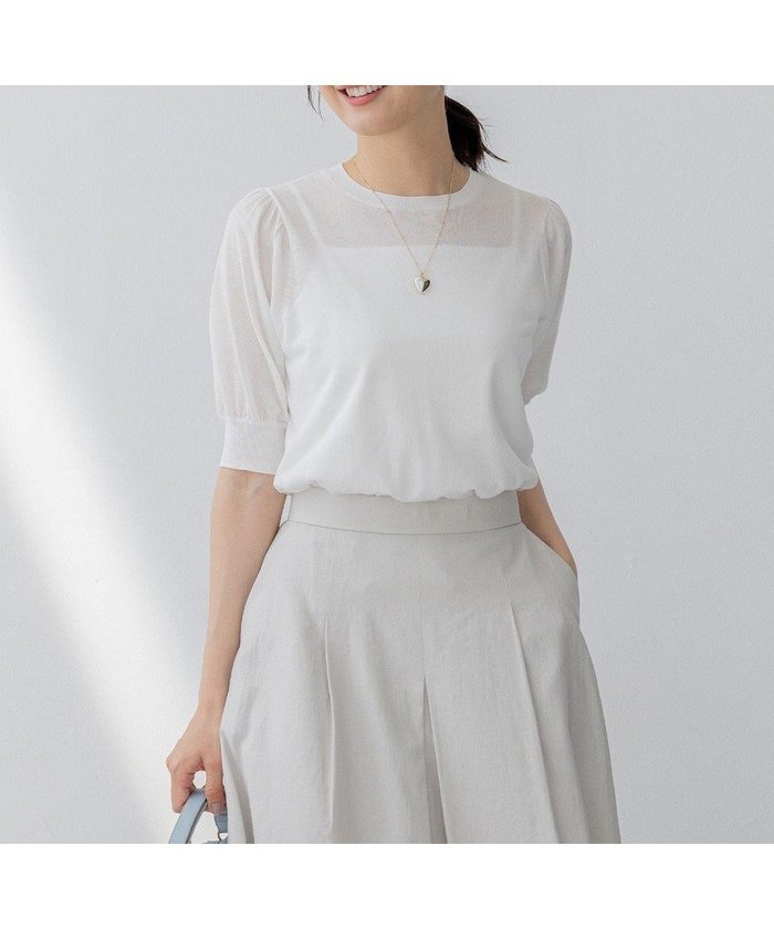 【組曲/KUMIKYOKU】のシアーパフ袖 ニット インテリア・キッズ・メンズ・レディースファッション・服の通販 founy(ファニー) https://founy.com/ ファッション Fashion レディースファッション Fashion for Women トップス・カットソー Cut & Sew Tops ニット Knit Tops & Sweaters 春 Spring キャミソール Camisole, Spaghetti Strap Top シアー Sheer, See-Through ジャケット Jacket, Outerwear スリーブ Sleeve, Long Sleeve / Short Sleeve セーター Sweater, Knitwear パール Pearl, Pearl Accent ボトム Bottoms, Lower Wear S/S・春夏 SS, Spring/Summer, Warm Season おすすめ Recommended / Our Picks 夏 Summer |ID: prp329100004466574 ipo3291000000033553083