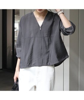 【アメリカンホリック/AMERICAN HOLIC】のVネックZIPブルゾン 人気、トレンドファッション・服の通販 founy(ファニー) ファッション Fashion レディースファッション WOMEN アウター Coat Outerwear ジャケット Jackets ブルゾン Blouson/Jackets おすすめ Recommend ジャケット Jacket ドローコード Draw Cord フェミニン Feminine ブルゾン Blouson ポケット Pocket ロング Long 再入荷 Restock/Back In Stock/Re Arrival 夏 Summer 春 Spring S/S・春夏 Ss・Spring/Summer |ID:prp329100004466811